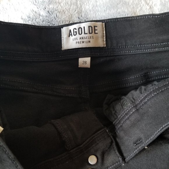 Agolde High Rise Skinny Jean - Sz 28 - Black - Picture 2 of 4